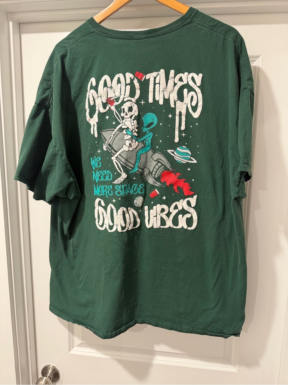Eighty Eight Brand Good Vibes Graphic Tee - Dark Green